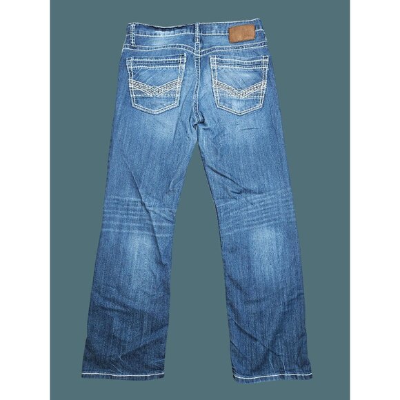 BKE Denim Jake Straight Leg Thick Stitching Western Rodeo Men Jeans 32S (32x29) - Picture 2 of 9